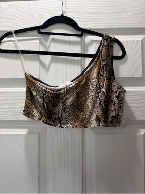 Better Be Brown & Black Snake Print Crop Top